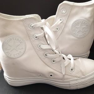 White platform hi tops